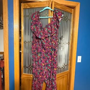 Floral Ruffle off shoulder Jumpsuit